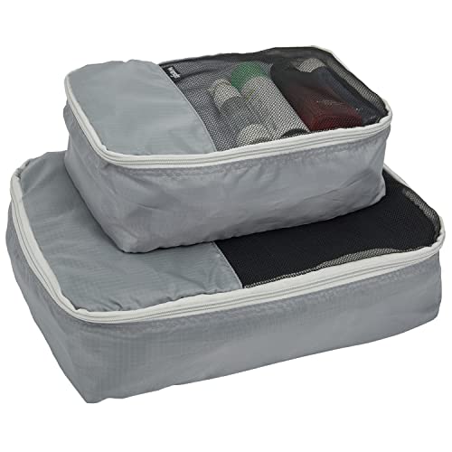 Wrangler 4 Piece Miami Luggage and Packing Cubes Set, Sharkskin - color: Shark, size: 4 Piece Set