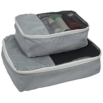 Wrangler 4 Piece Miami Luggage and Packing Cubes Set, Sharkskin - color: Shark, size: 4 Piece Set
