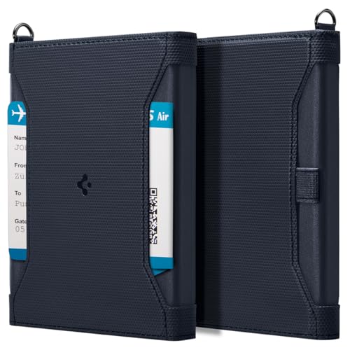 Spigen Life for Passport Card Cover Holder with RFID Blocking Technology Wallet Travel Documents Organizer Protector Accessories, SIM Card Pin Included - color: Navy Blue