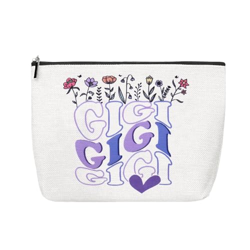 Mimi Gigi Makeup Cosmetics Bags Gifts for Grandma Nana Travel Toiletry Bag from Granddaughter Grandson Nana Granny Makeup Pouch Grandma Grandmother Birthday Small Canvas Storage Bag Gifts - color: Gigi
