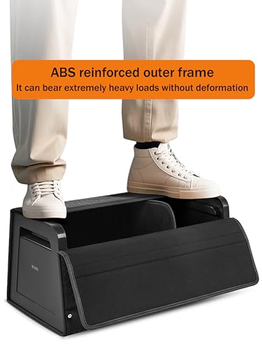 Trunk Organizer for suv,car storage organizer,lid Box,PU Leather & PP Honeycomb Board,Fixed with screws extremely sturdy,Collapsible and Adjustable,15''L x 13''W x 12.4''H,2K inches³(size B) - size: Reinforced: 15"L×13"W×12.4"H, 40lbs, 2K in³