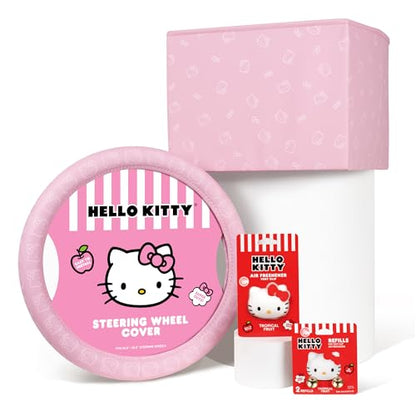 Sanrio Hello Kitty Car Trunk Organizer, Steering Wheel Cover, Air Freshener & Refill – Cute, Collapsible, Heavy-Duty Storage & Car Accessories for Groceries, Tools, Travel – 12.5"L x 12.5"W x 9"H - style: Pack Hello Kitty