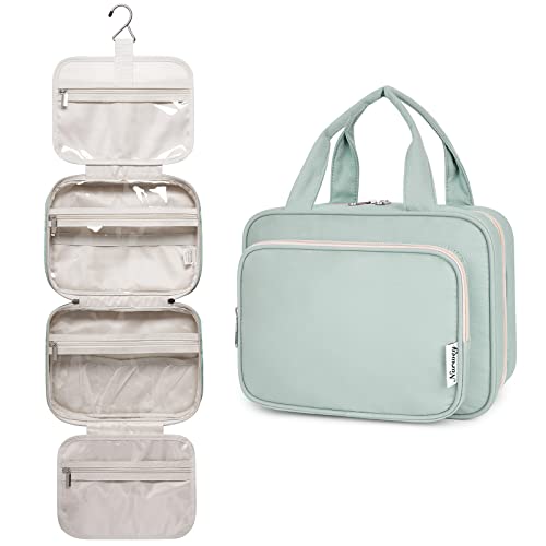 Narwey Hanging Toiletry Bag for Women Travel Makeup Bag Organizer Toiletries Bag for Travel Size Essentials Accessories Cosmetics (Mint Green (Medium)) - color: A-Mint Green, style: Medium
