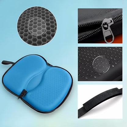 Foldable Seat Cushion for Travel, Honeycomb Gel Seat Cushion with Zipper & Handle, Portable Honeycomb Gel Cushion for Fatigue Relief, Ventilative Butt Pillow 15.8 x 13.3 x 1.4 Inches (1 in Blue) - color: 1 in Blue