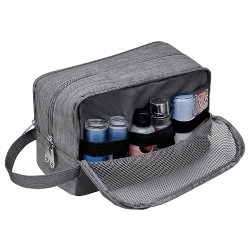 Toiletry Bag for Men Hanging Dopp Kit Water Resistant Shaving Bag Small Toiletry Bag for Traveling (Denim Grey) - color: Denim Grey