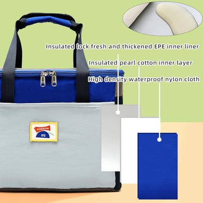 willikiva Insulated Lunch Bag Women Man Leakproof Soft Cooler Tote Bag Reusable LunchBox with Adjustable Shoulder Strap for Adults Work Travel(Grey Blue) - color: Grey Blue