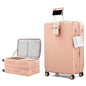 HanTrip Hard Shell Suitcases 28 Inch Large Checked Luggage with Spinner Wheels Cup Holder, Expandable Check in Luggage Lightweight Top Opening Luggage Big Rolling Suitcase with Lock, Pink - color: Pink, size: Expandable 28 Inch