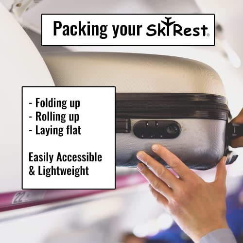 SkyRest® Inflatable Head Neck Rest Travel Pillow - Portable Patented Design Napping Pillows for Airplanes Buses Cars Office Trains Outdoor Camping - Gift for Men Women
