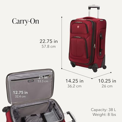 SwissGear Sion Softside Expandable Roller Luggage, Burgundy, 3-Piece Set (21/25/29) - color: Burgundy, size: 3-Piece Set (Carry-On/Medium/Large)