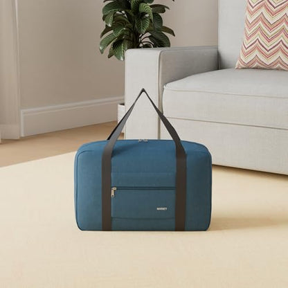 For Spirit Airlines Personal Item Bag Foldable Travel Duffel Bag Tote Carry on Luggage Duffle Overnight for Women and Men - color: 1112-Thick Series Navy Blue