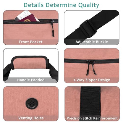 Foldable Travel Duffle Bag for Men Women, Waterproof with Shoe Compartment, 80L 120L Large Collapsible Luggage Bag, Lightweight Packable Duffel for Travel Sports Gym Airline Carry On Checked Bag - color: Pink
