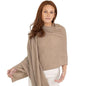 Velanio Cashmere 100% Cashmere Knitted Wrap Pashmina Shawl Extra Large Scarf Stole for Women Travel - color: Mink