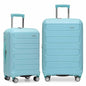 Traveler's Choice Pagosa Hardshell Expandable Luggage with Spinner Wheels, Baby Blue, 2-Piece Set (22/27) - color: Baby Blue, size: 2-Piece Set (22/27)