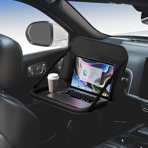 GMQ Backseat Car Organizer with Tray 1 Pack,Car Back Seat Eating Tray for Kids, Multifunctional Laptop Desk,Back Seat Car Storage & Tablet Holder for Children(Black, 1PC) - color: Black