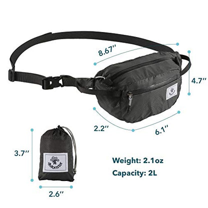 4Monster Hiking Waist Packs Portable,Water Resistant Fanny Bag with Adjustable Strap,Lightweight Crossbody Chest Bag Slim Bag - color: Grey
