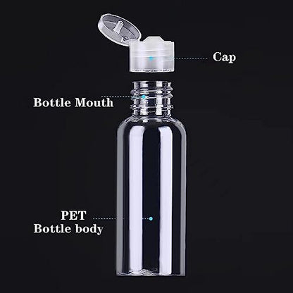 DNSEN 5 Pack 3.4oz Empty Plastic Travel Bottles for Toiletries TSA Approved Leak Proof Squeezable Travel Size Containers Travel Essentials Accessories, clear