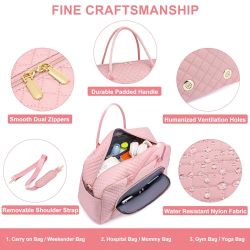 Letter Travel Duffle Bags for Women - Initial Personalized Weekender Bag with Shoe Compartment Carry On Overnight Bag with Toiletry Bag Duffel Bags Hospital Bags Birthday Gifts Pink (Letter K) - color: Z-Pink K