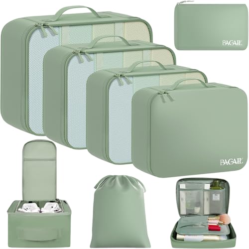 BAGAIL 8 Set Packing Cubes Luggage Packing Organizers for Travel Accessories-Matcha Green - color: Matcha Green, size: 8 Set