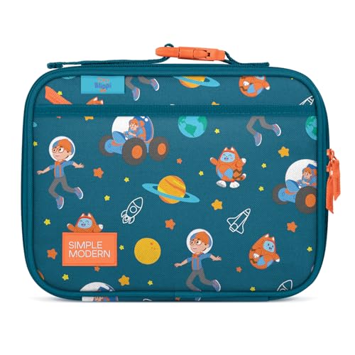 Simple Modern Blippi Kids Lunch Box for School | Reusable Insulated Lunch Bag for Toddler, Girl, and Boy | Meal Containers with Exterior & Interior Pockets | Hadley Collection | Blippi Space - color: Blippi: Space