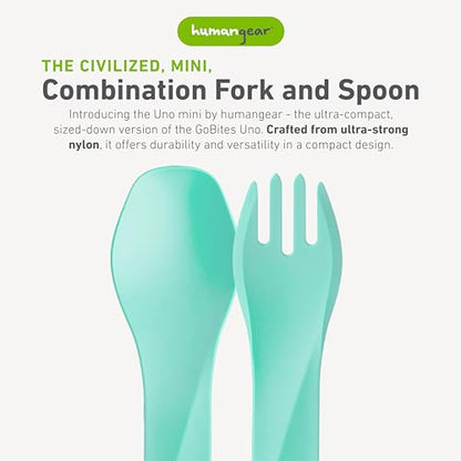 humangear GoBites Uno | Travel & Camping Utensils | Portable & Convertible Dining Ware | Multi-Functional Spork, Mint - color: Mint