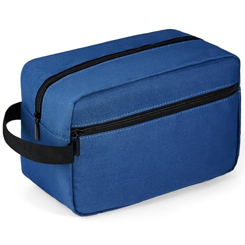 Elviros Travel Toiletry Bag for Women and Men,Lightweight Makeup Bag Hanging Dopp Kit with Shaving Compartment Cosmetic Organizer Large Tool Bag Travel Essentials,Gifts for Men(Large,Navy Blue) - color: Navy Blue, size: Large