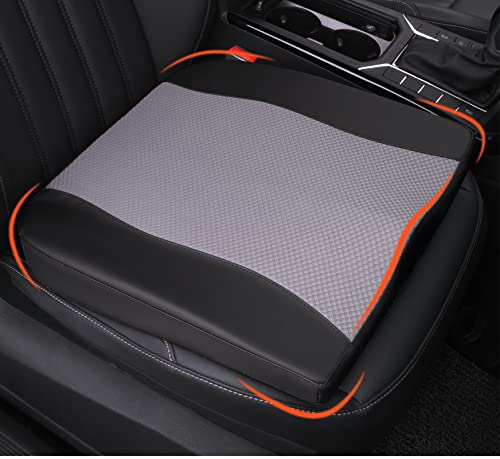Lofty Aim Car Seat Cushion, Comfort Memory Foam Car Cushions for Driving - Sciatica & Lower Back Pain Relief, Driver Seat Pillow for Auto, Office Chair, Wheelchair - Black&Gray - color: Black&gray