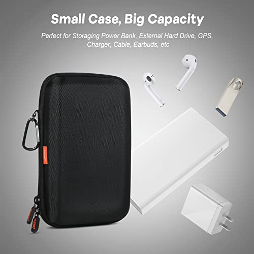 Shockproof Hard Shell Carrying Case, 2 Colors | Larger Capacity Storage Pouch, For GPS, External Hard Drive, Power Bank, Charger, Cable - color: Z Black and Deep Purple