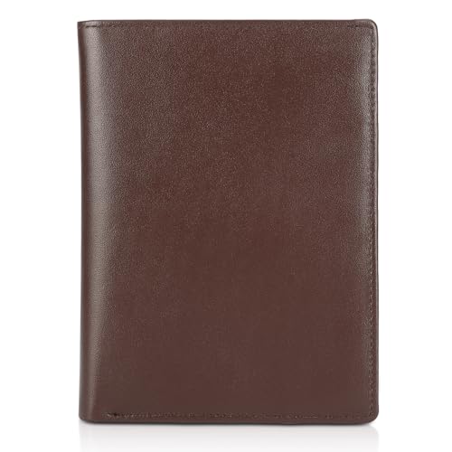 Polare Luxury RFID Blocking Leather Passport Holder Travel Wallet For Men and Women (Coffee) - color: Coffee