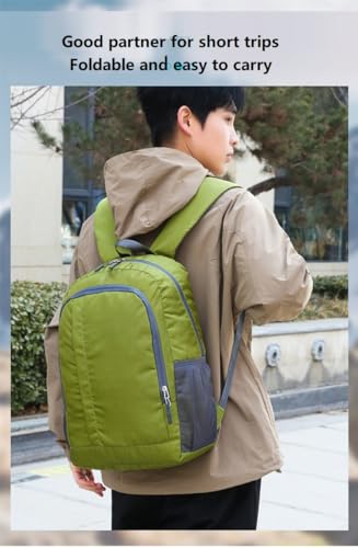 Ultra Lightweight-Packable-Hiking-Backpack Foldable Travel Camping Daypack Casual Outdoor Water-resistant 25L Bags (Green) - color: Green