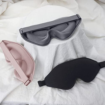 Sleep Mask, 3D Deep Contoured Eye Covers for Sleeping, 99% Block Out Light Eye Mask, Zero Pressure Cup Blindfold for Men Women, with Adjustable Strap for Sleeping, Yoga, Traveling (Grey) - color: Grey