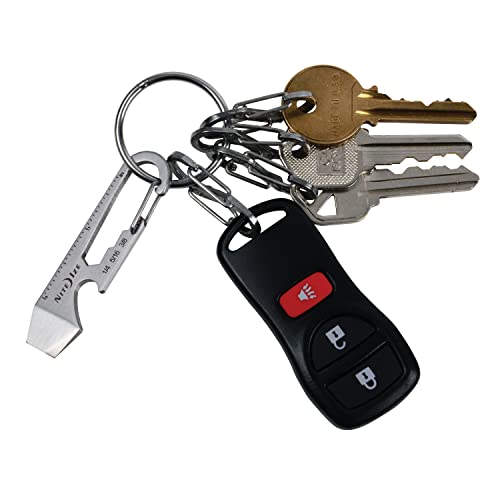 Nite Ize DoohicKey Keychain Multi Tool, Stainless-Steel 5-in-1 Multi Tool With Bottle Opener + Carabiner Clip, Black (Pack of 2) - size: 1 Count (Pack of 2)