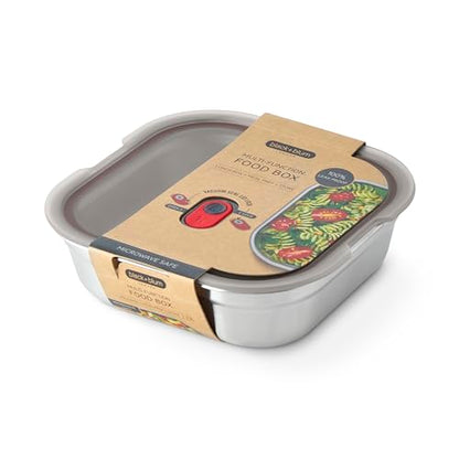 BLACK + BLUM Lunch Box - Meal Prep Containers Reusable for Picnic & Camping - Microwavable Stainless Steel Lunch Dinner Food Storage Box with Leak Proof Lid - Dishwasher Oven Safe - Large Square 37oz - size: Large Square Box (1.4L)