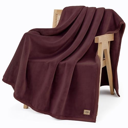 UGG Coco Throw Blanket – Luxury Blanket for Bed Sofa, Perfect for Home & Bedroom, House Warming Gifts or Luxurious Birthday Gifts for Women, 50" x 70", Red Wild Grape - color: Red