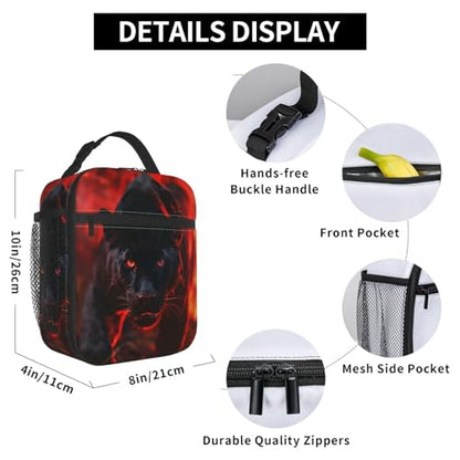 Insulated Lunch Box for Kids Boys Girls, Reusable Lunch Bag for School, Office, Work, Picnic, Travel, Black Panther Lunch Box - color: lunch box 103