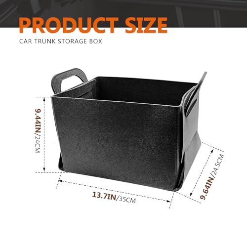 Felt Car Trunk Organizer, Foldable Vehicle Storage Box, Large Capacity Multi-Purpose Automotive Interior Accessories for Cars, SUV, Sedan, Truck (Dark Grey) - color: Dark Grey