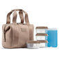 Fit & Fresh Remi Lunch Bag for Women Work – Neoprene Lunch Tote with Containers & Ice Pack, Reusable Meal Prep Lunch Box, Large Capacity, Machine Washable, Taupe - color: Taupe