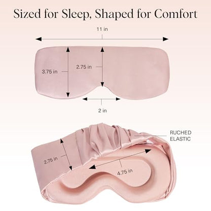 Kitsch Contour Pillow Eye Mask – Softer Than Silk Eye Masks for Sleep, Blindfold Sleep Masks for Women & Men, No Eye Pressure, Lightweight, Eye Care, Travel Essentials - Blush - color: Blush