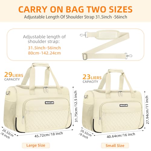 Travel Duffle Bag for Women, Underseat Carry On luggage Bag Foldable Overnight Weekender Hospital Bag Lightweight Airplanes Personal Item Travel Tote Bag for Women Birthday Gifts, 16IN Beige - color: Beige, size: 16IN