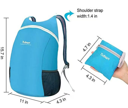 Ultra Lightweight Packable Water Resistant Backpack for Travel Camping Outdoor Hiking Daypack - color: Blue