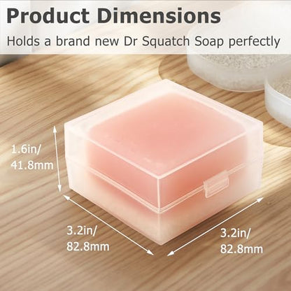 Ozner Travel Soap Case, Bar Soap Holder Fit Dr Squatch Soap, Shampoo Bar Holder for Traveling, Gym, Square Travel Soap Container with Draining Pad (Transparent White) - color: Transparent White