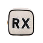 RSRSLEII Small Canvas Rx Medicine Packages, Cute Chenille Letter Patch Drug Makeup Bag with Metal Zipper, Mini Travel First Aid Purse Organizer Machine Washable (01Beige) - color: 01Beige
