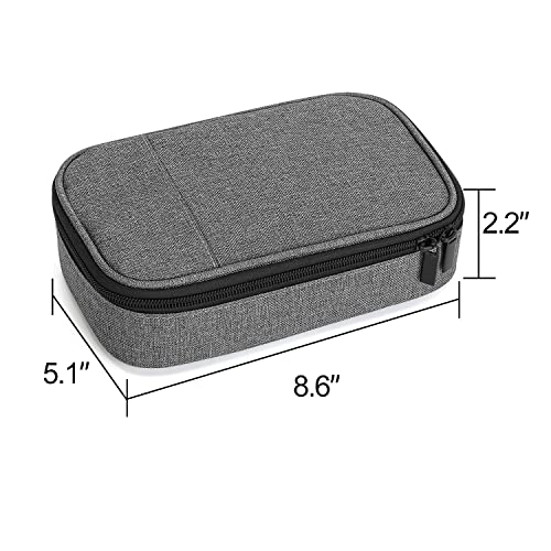 CURMIO Diabetic Supplies Bag for Glucose Meter, Medication and Other Diabetes Care Supplies, Diabetes Travel Organizer Case with Detachable Pouches, Gray (Bag Only) - color: Gray