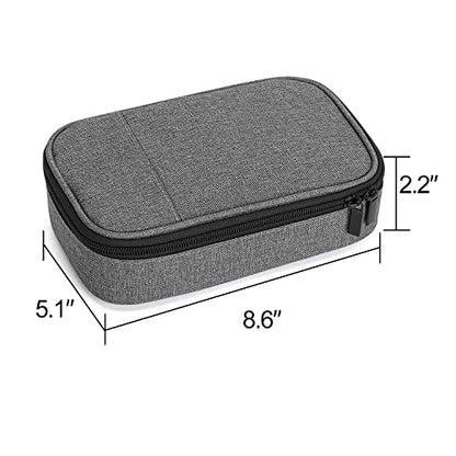 CURMIO Diabetic Supplies Bag for Glucose Meter, Medication and Other Diabetes Care Supplies, Diabetes Travel Organizer Case with Detachable Pouches, Gray (Bag Only) - color: Gray