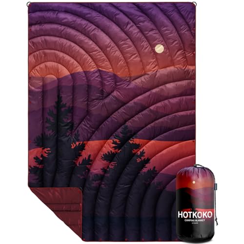 Camping Blanket,Lightweight Puffy Printed Camping Blanket Packable Outdoor Blanket for Camping,Traveling, Stadium, Hiking, Picnics - color: Night, size: 52x75"