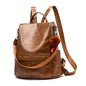 CHERUTY Women Backpack Purse PU Leather Anti-theft Casual Shoulder Bag Fashion Ladies Satchel Bags - color: Tan, size: Medium