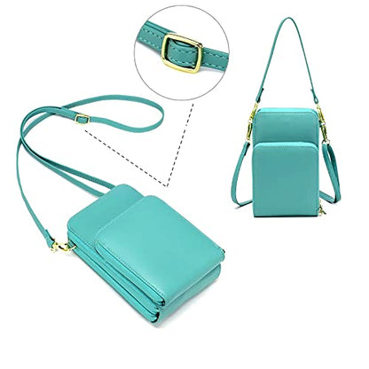 Crossbody Cellphone Purse Women Touch Screen Bag RFID Blocking Wallet Handbag Shoulder Strap - color: Lightgreen-small, size: Small