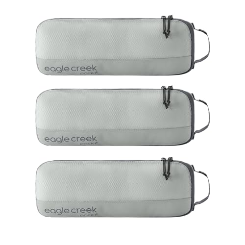 Eagle Creek Pack-It Reveal Slim Cube M/M/M Set - Minimalist Compact Travel Organizer for Hair Styling Tools, Belts & Small Items - Travel Accessories - Storm Grey - color: Grey