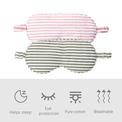 HBHLFZ Sleep Mask 2 Pack - Bamboo Viscose Fiber Sleeping Eye Mask - with Elastic Band/Headband - Comfort Sleeping Shade - for Nighttime Sleeping, Traveling & Napping（Pink，Green） - color: Pink&green