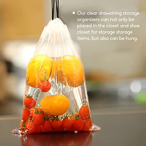 100 Pcs Shoe Bags for Travel,Large Transparent Travel Shoe Bags for Packing,Clear Plastic Drawstring Bag Shoe Dust Bags,Portable Shoes Organizers Pouch with Rope for Men and Women - size: 100