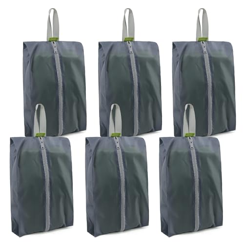 BeeGreen Grey Shoe Organizer Set - 6 Pack Shoe Bags For Travel with Zipper Closure and Handle,Stylish and Portable Nylon Shoe Storage for Men and Women's Travel Gifts and Home Storage - style: Grey